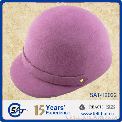 pink Ladies' Wool Felt Hat with short brim